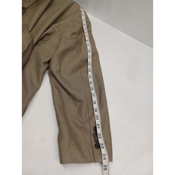 Evan Picone Mens 3 Button Pure Wool Blazer Sport Coat Brown Sz 43R - Picture 9 of 10